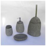 Orientalny zestaw akcesoriów łazienkowych z kamienia rzecznego model BATU