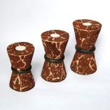 Świeczniki z egzotycznego drewna kamień komplet 3 sztuki CND174AR