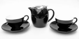 Zestaw do herbaty porcelanowy Imbryk 750ml Filiżanka x 2 czarny