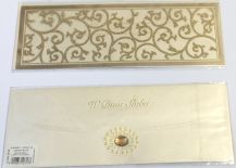  Karnet ślubny złoty z piękną dekoracją i kopertą