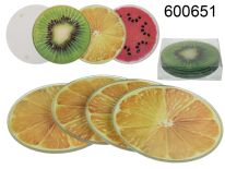  Szklane owocowe podstawki komplet 4 szt