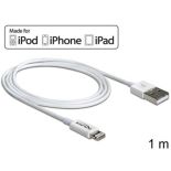 Kabel do Apple Delock USB do transmisji danych i ładowania lighting 8 PIN (IPAD AIR ,IPHONE 5/6 ,IPOD)1M WH