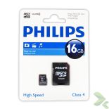 Philips Karta Pamięci Micro SDHC 16GB Class 4 + Adapter