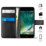 PURO Booklet Wallet Case - Etui iPhone 8 / 7 / 6s / 6 z kieszeniami na karty + stand up (czarny)