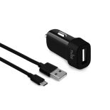 Puro Car Charger - Ładowarka samochodowa USB 1A z odpinanym kablem micro USB (czarny)