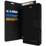 Mercury Canvas Diary - Etui Samsung Galaxy S8+ z kieszeniami na karty + stand up (czarny)