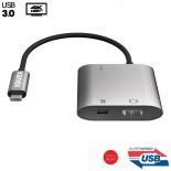 Kanex USB-C Multimedia Charging Adapter - Adapter USB-C na USB 3.0 & HDMI + USB-C PD Port (Space Gray)