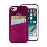 PURO Shine Pocket - Etui iPhone 8 / 7 / 6s / 6 z doklejaną kieszenią na karty (bordowy)
