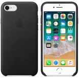 Apple Leather Case - Skórzane etui iPhone 8 / 7 (czarny)