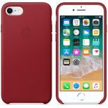 Apple Leather Case - Skórzane etui iPhone 8 / 7 (czerwony) (PRODUCT)RED