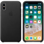 Apple Leather Case - Skórzane etui iPhone X (czarny)