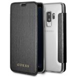 Guess Iridescent Book - Etui Samsung Galaxy S9+ z kieszeniami na karty (czarny)
