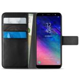 PURO Booklet Wallet Case - Etui Samsung Galaxy A6+ (2018) z kieszeniami na karty + stand up (czarny)