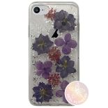 PURO Glam Hippie Chic Cover - Etui iPhone 8 / 7 / 6s / 6 (prawdziwe płatki kwiatów fioletowe)