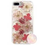 PURO Glam Hippie Chic Cover - Etui iPhone 8 Plus / 7 Plus / 6s Plus / 6 Plus (prawdziwe płatki kwiatów różowe)