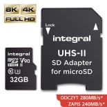 Integral UltimaPro X2 - Karta pamięci 32GB microSDHC/XC 280/240 MB/s Class 10 UHS-II + Adapter