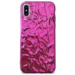 PURO Glam Metal Flex Cover - Etui iPhone Xs / X (metaliczny efekt różowy)