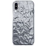 PURO Glam Metal Flex Cover - Etui iPhone Xs / X (metaliczny efekt srebrny)