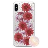 PURO Glam Hippie Chic Cover - Etui iPhone Xs Max (prawdziwe płatki kwiatów czerwone)