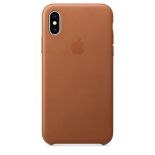 Apple Leather Case - Skórzane etui iPhone Xs (naturalny brąz)