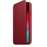 Apple Leather Folio - Skórzane etui iPhone Xs z kieszeniami na karty (czerwony) (PRODUCT)RED