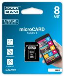 GoodRam Karta Pamięci Micro SDHC 8GB Class 4 + Adapter