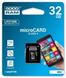 GoodRam Karta Pamięci Micro SDHC 32GB Class 4 + Adapter