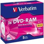 Verbatim DVD-RAM 4.7GB 3x (jewel case, 5szt, non-cartridge)