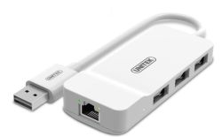Unitek Hub 3x USB 2.0 + Fast Ethernet, Y-1470