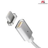 Maclean MCE178 Kabel USB Type-C magnetyczny silver Quick & Fast Charge