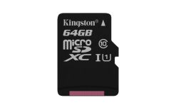 Kingston 64GB microSDXC Canvas Select 80R CL10 UHS-I Single Pack w/o Adapter