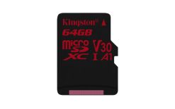Kingston microSDHC Canvas React 64GB 100/80 U3 UHS-I V30 A1 Single Pack w/o Adp
