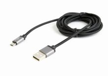 Gembird kabel micro USB 2.0 AM-MBM5P 1.8M oplot,wtyki w osłonie metalowej,czarny