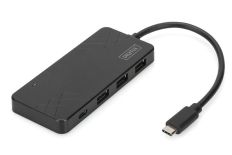 Digitus HUB/Koncentrator 3-portowy USB 3.0 SuperSpeed z Typ C Power Delivery, aluminium