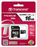 Transcend karta pamięci Micro SDHC 16GB Class 10 UHS-I PREMIUM + adapter SD