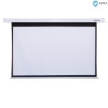 4World Elektryczny ekran projekcyjny z pilotem 144x81 (16:9) biały mat
