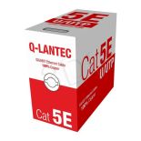 A-LAN Kabel UTP Q-Lantec 4x2x0 48 KIU5PVC305NC drut ( kat.5e PVC 305m szary ) 100% miedziany