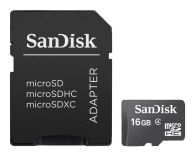 SanDisk Sandisk karta pamięci Micro SDHC 16GB + Adapter
