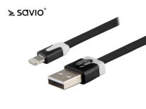 Elmak SAVIO CL-73 Kabel ze złączem USB - 8pin, iOS8, do telefonów 5/6,1 m, Czarny