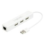 LogiLink - Adapter Fast Ethernet USB 2.0 do RJ45 z HUB 3xUSB