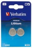 Verbatim Lithium Battery CR2032 3V 2 Pack