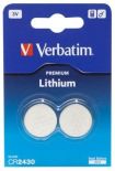 Verbatim Lithium Battery CR2430 3V 2 Pack
