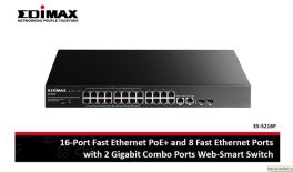 Edimax 26 Port Fast Ethernet switch 16xPoE+, 8xFast Ethernet + 2xGb Combo
