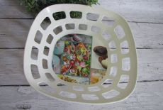 Koszyk, patera na owoce plastik biała 29x5 cm