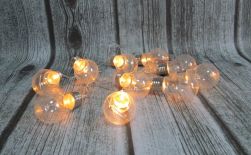 Lampki LED żarówki 8 cm 10 szt - ciepły biały