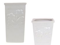 Nawilżacz powietrza ceramiczny biały KWIATY 17x8,5 cm + haczyk