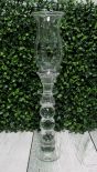 Świecznik szklany TULIPAN 3 KULE kryształowe 34,5x7,5 cm