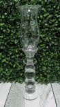 Świecznik szklany TULIPAN 2 KULE kryształowe 31,5x7,5 cm