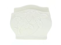 cb Serwetnik ceramiczny biały z kwiatem 10,5x8 cm 
