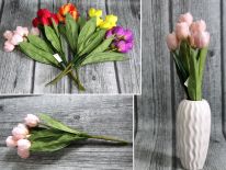 Bukiet TULIPANY rozwinięte 7 kwiatów (wys. 38 cm, kwiat 6 cm) mix kolorów